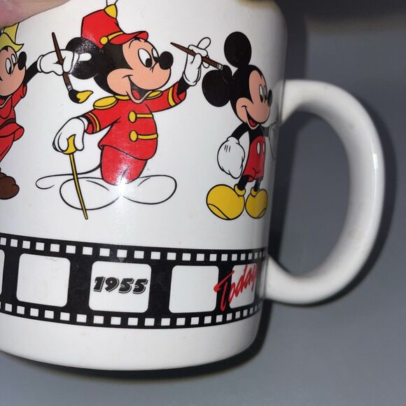 Disney Mickey Mouse Coffee Mug Cup Celebrating from 1928-Today Thru the Years - Picture 7 of 9